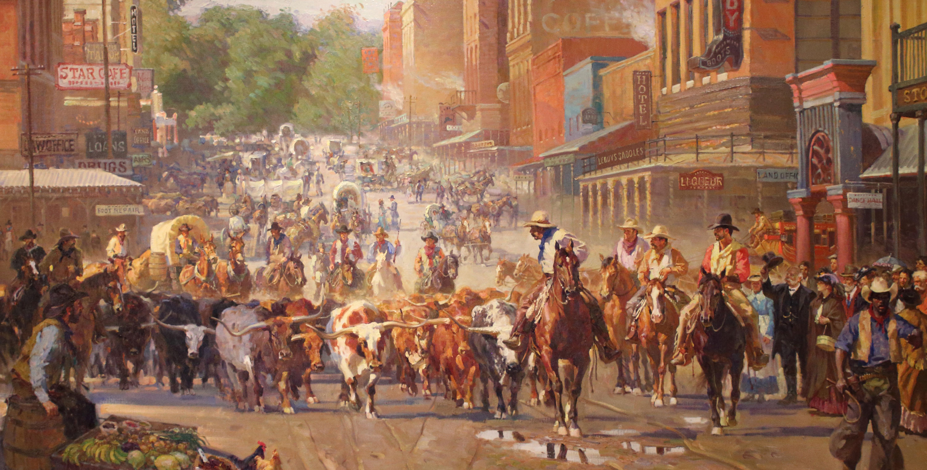 Arriving Fort Worth painting by Xiang Zhang